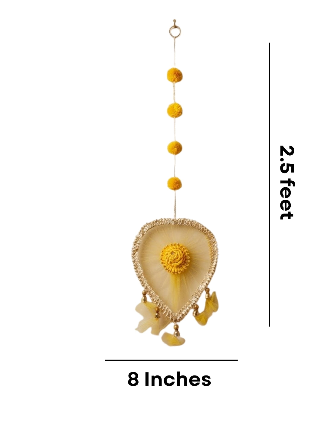 Yellow Floral Heart-Shaped Festive Hangings