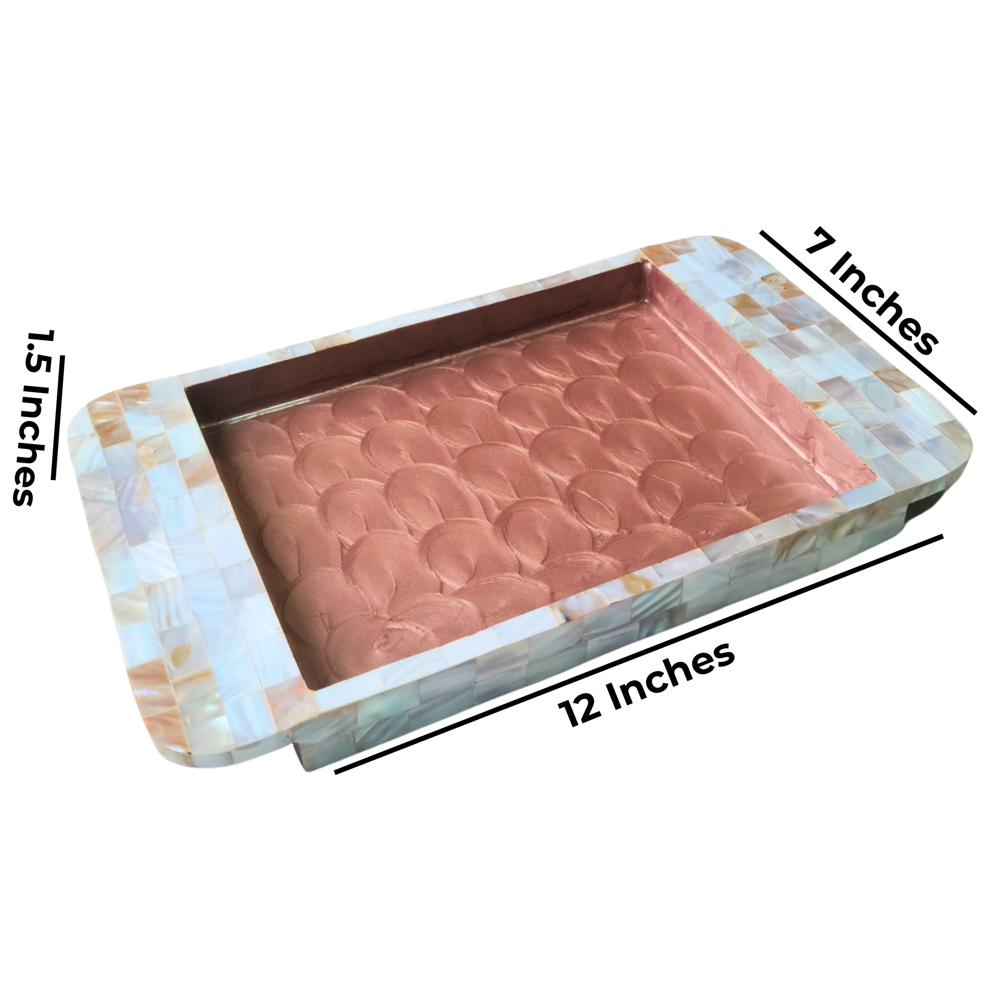 Rectangle Tray Set Of 2 - Wooden with White mother of pearl