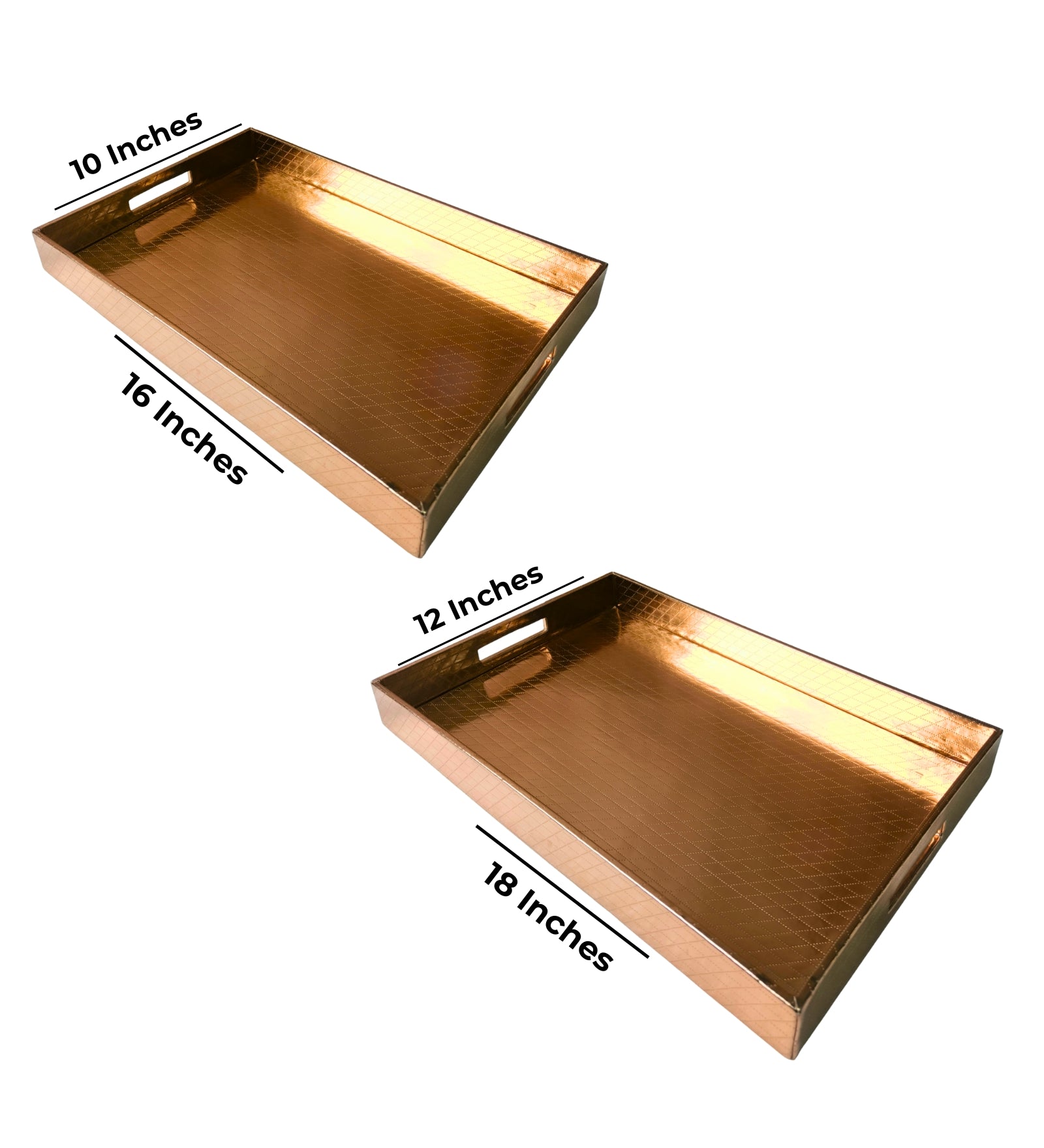 Copper With Pattern Tray (Set Of 4)
