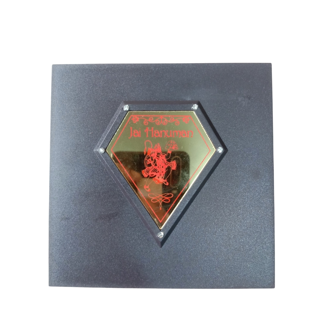 Lord Hanuman Golden Charan Paduka in Wooden Box