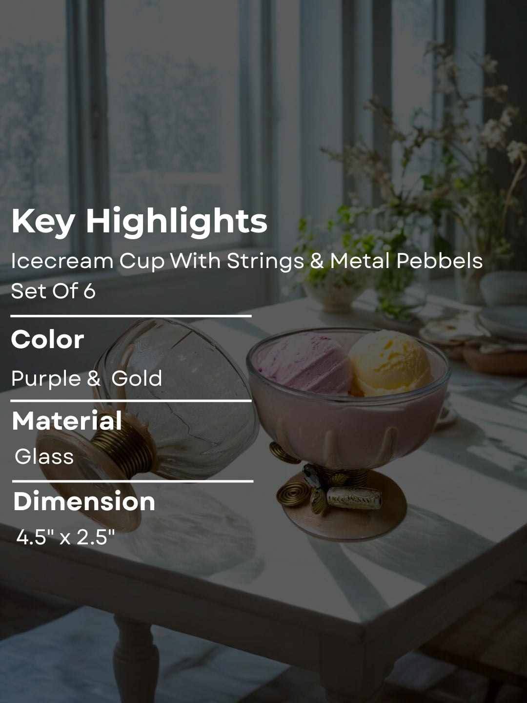 Icecream Filigree Cup Set of 6