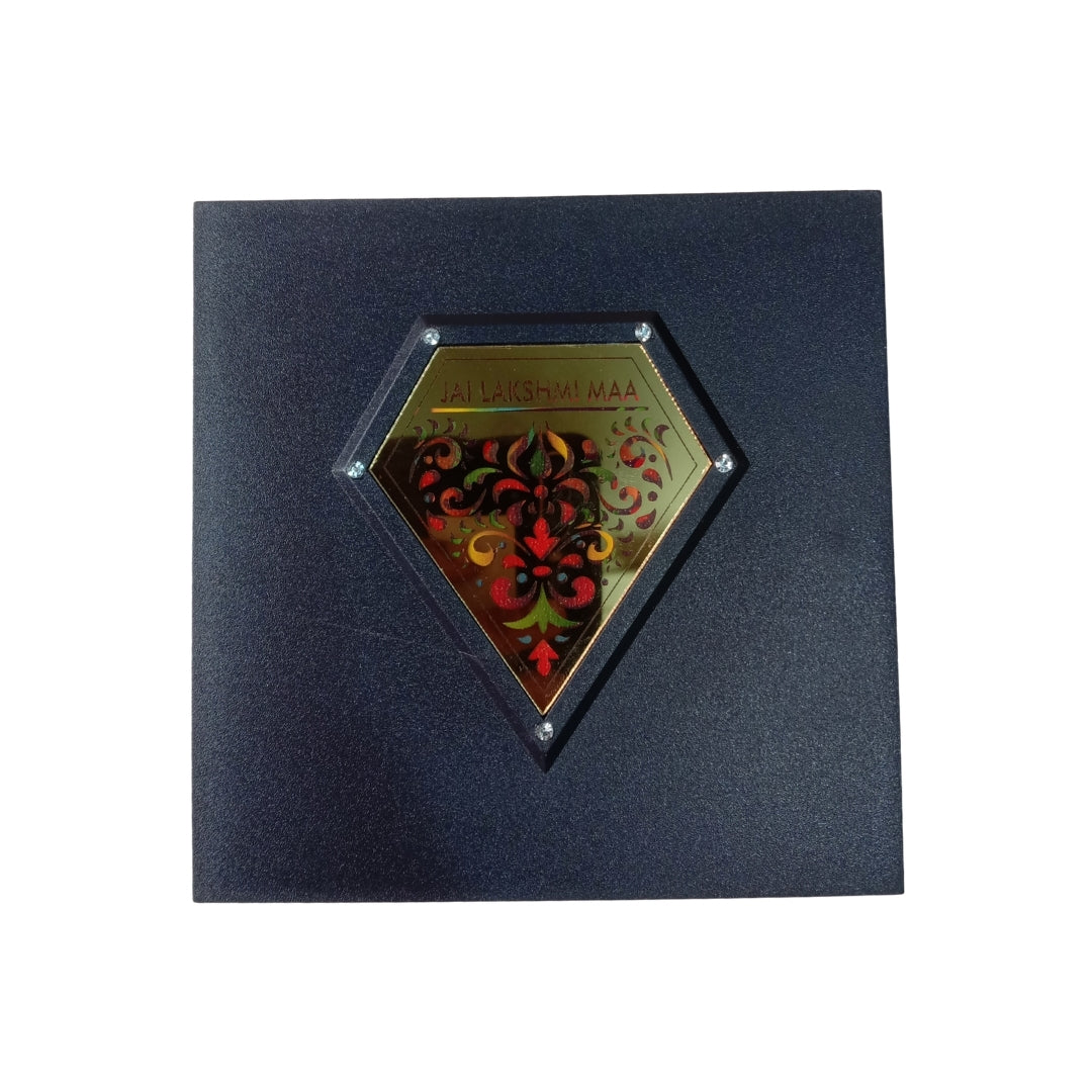 Gold & Silver Plated Charan Paduka & Laxmi Frame Gift Box