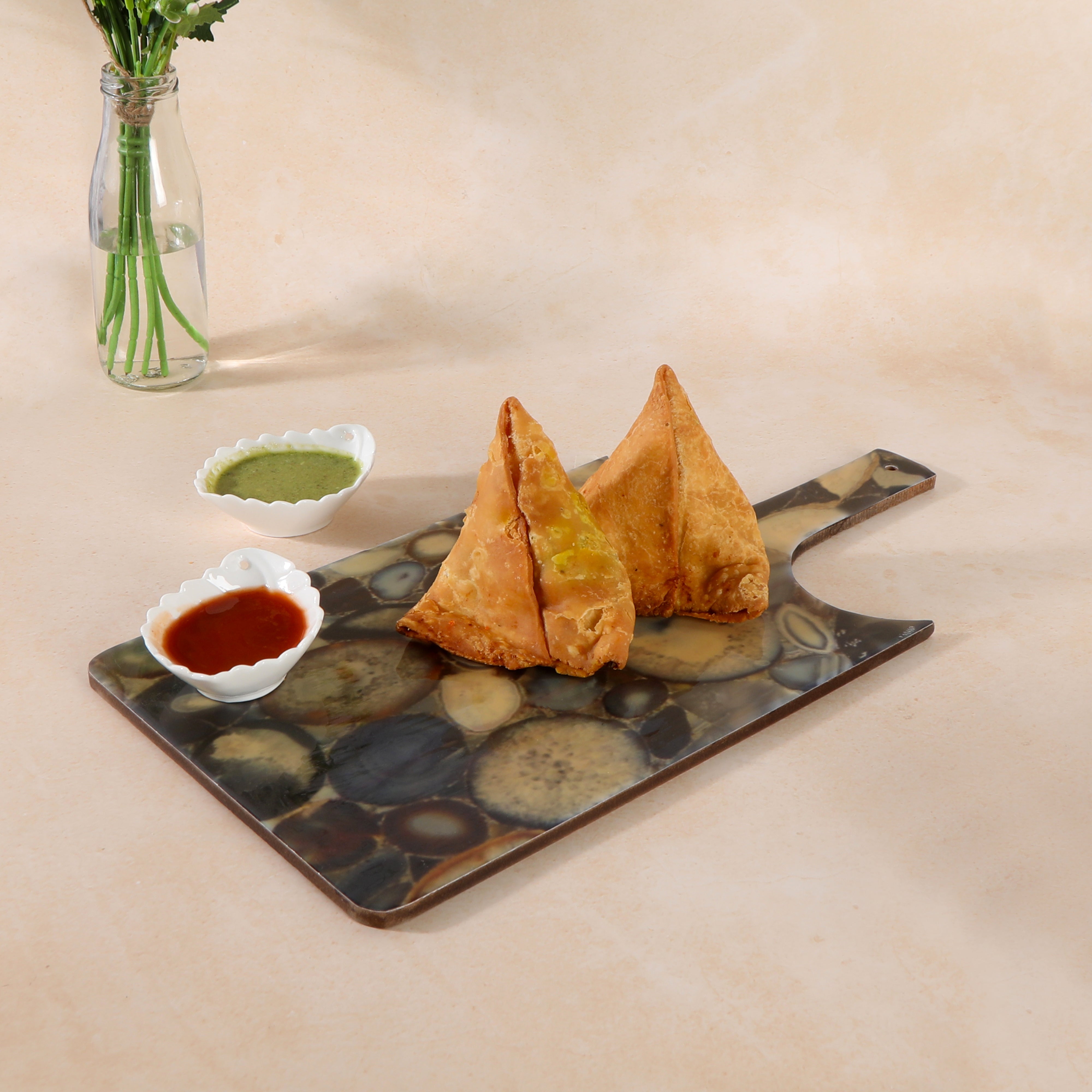 Agate Print & Enameled Cheese Platter