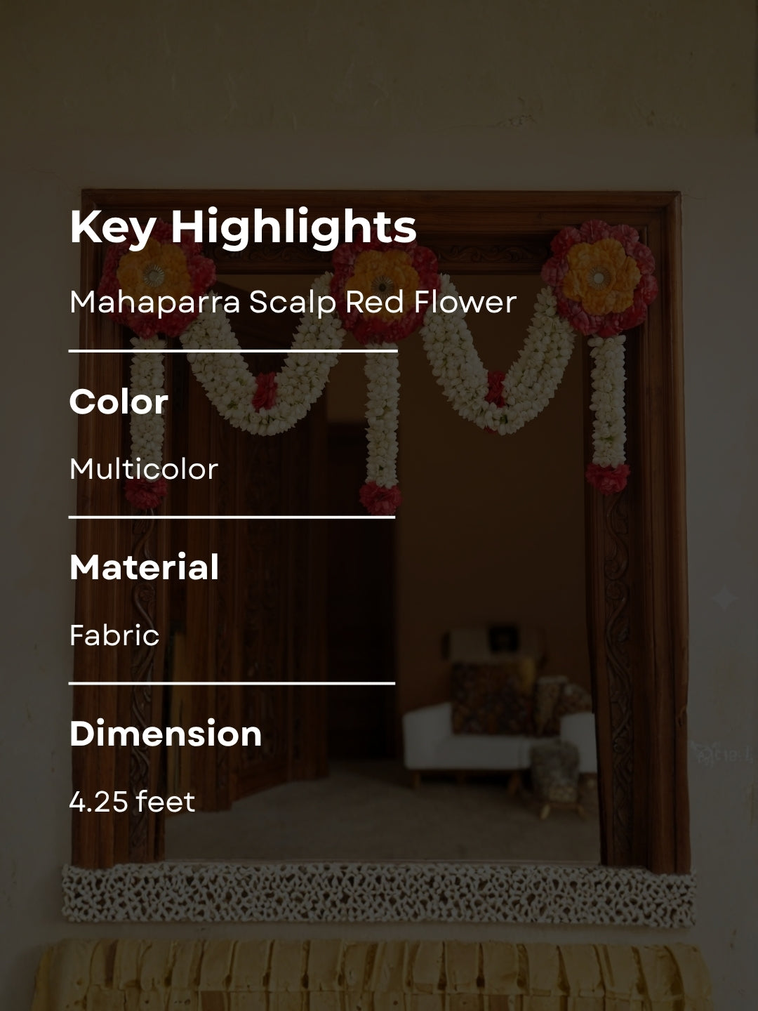 mahaparra scalp red flower toran