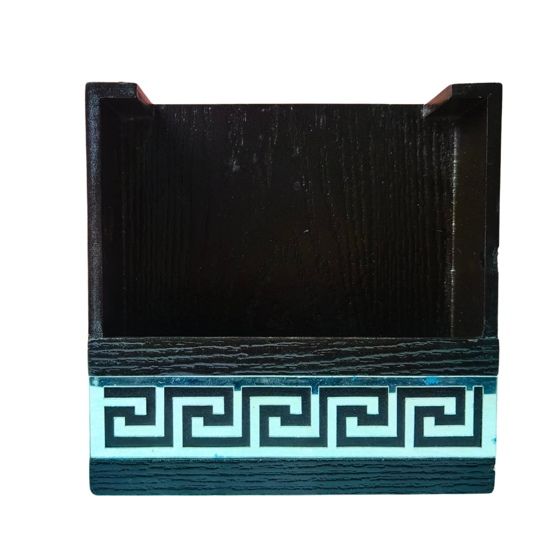 Square tissueholder - Wooden Versace Cut Design