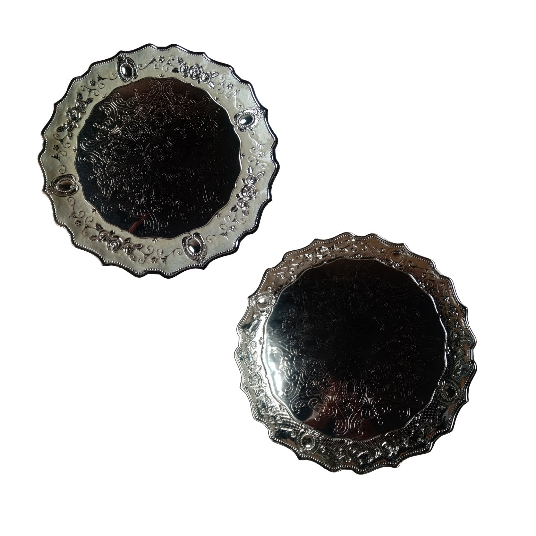 Silver-Plated Floral Design Pooja Thali Set