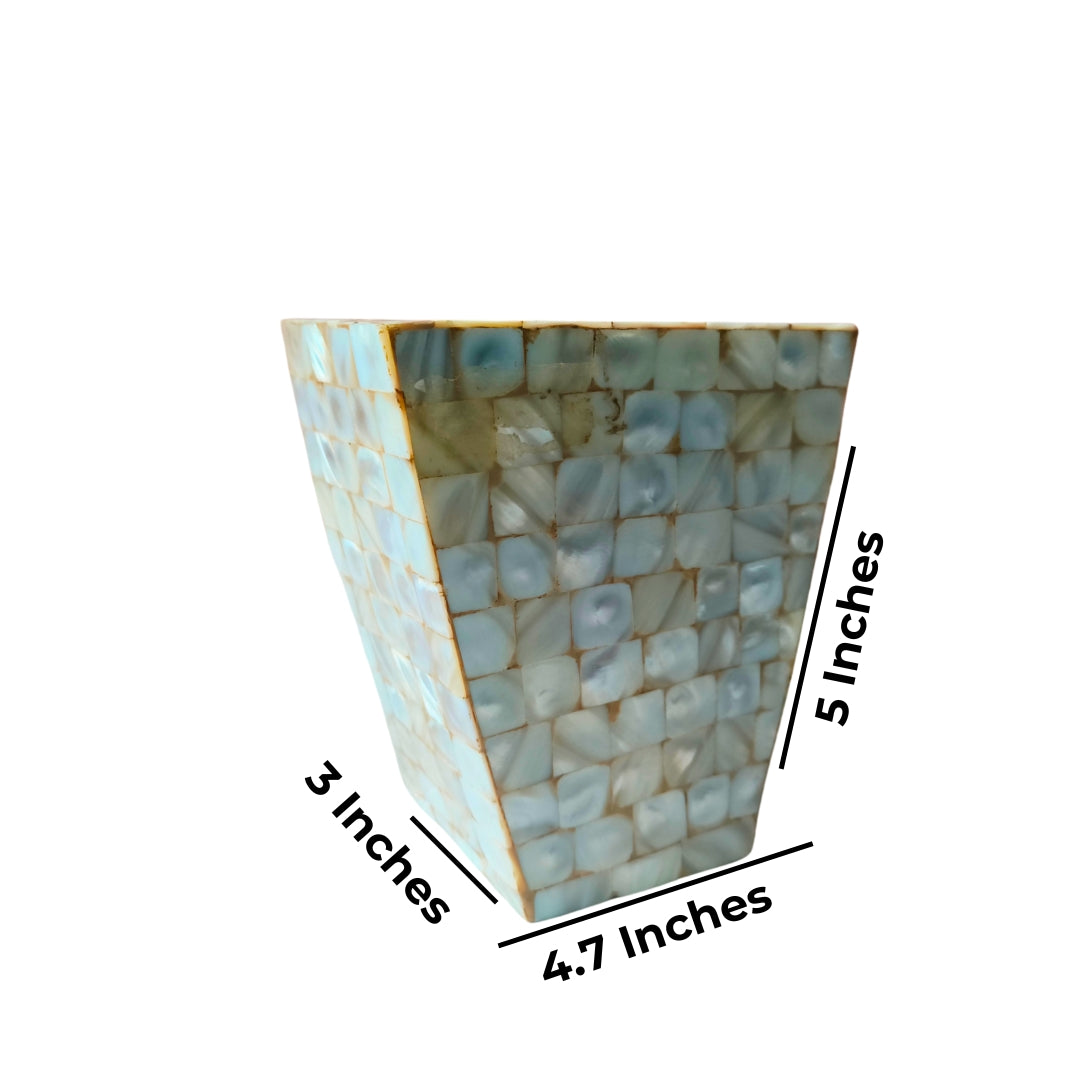 Round Wooden With White Mother Of Pearl Single Holder