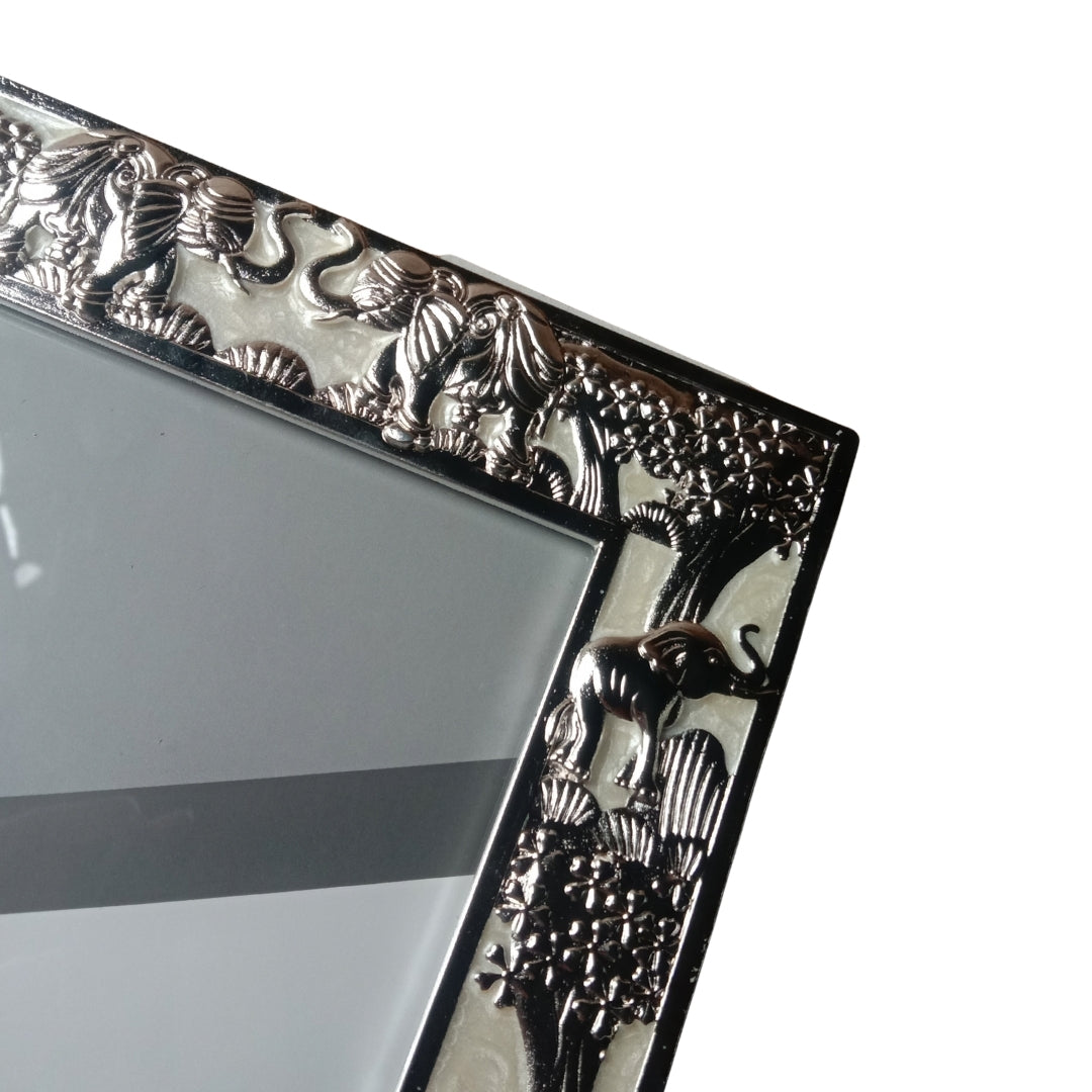 Decorative Silver Elephant Design Photo Frame