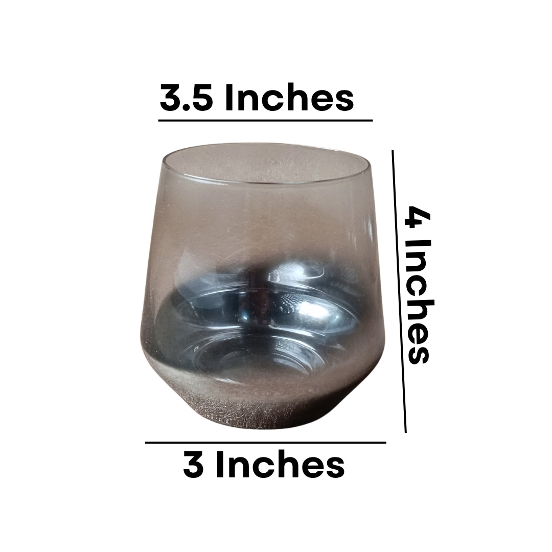 Silver Electroplated Stemless Glass Tumbler Set