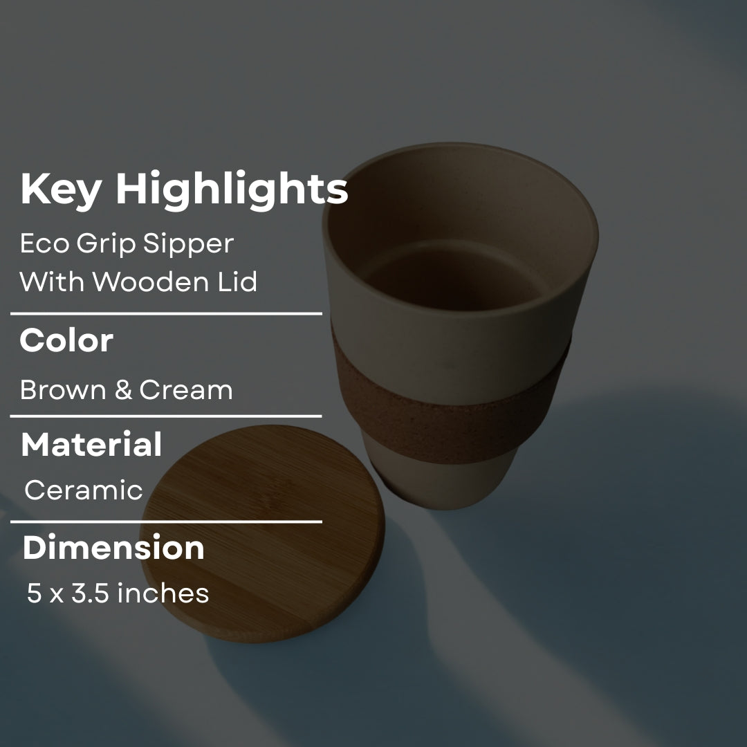 Eco Grip Sippers With Wooden Lid