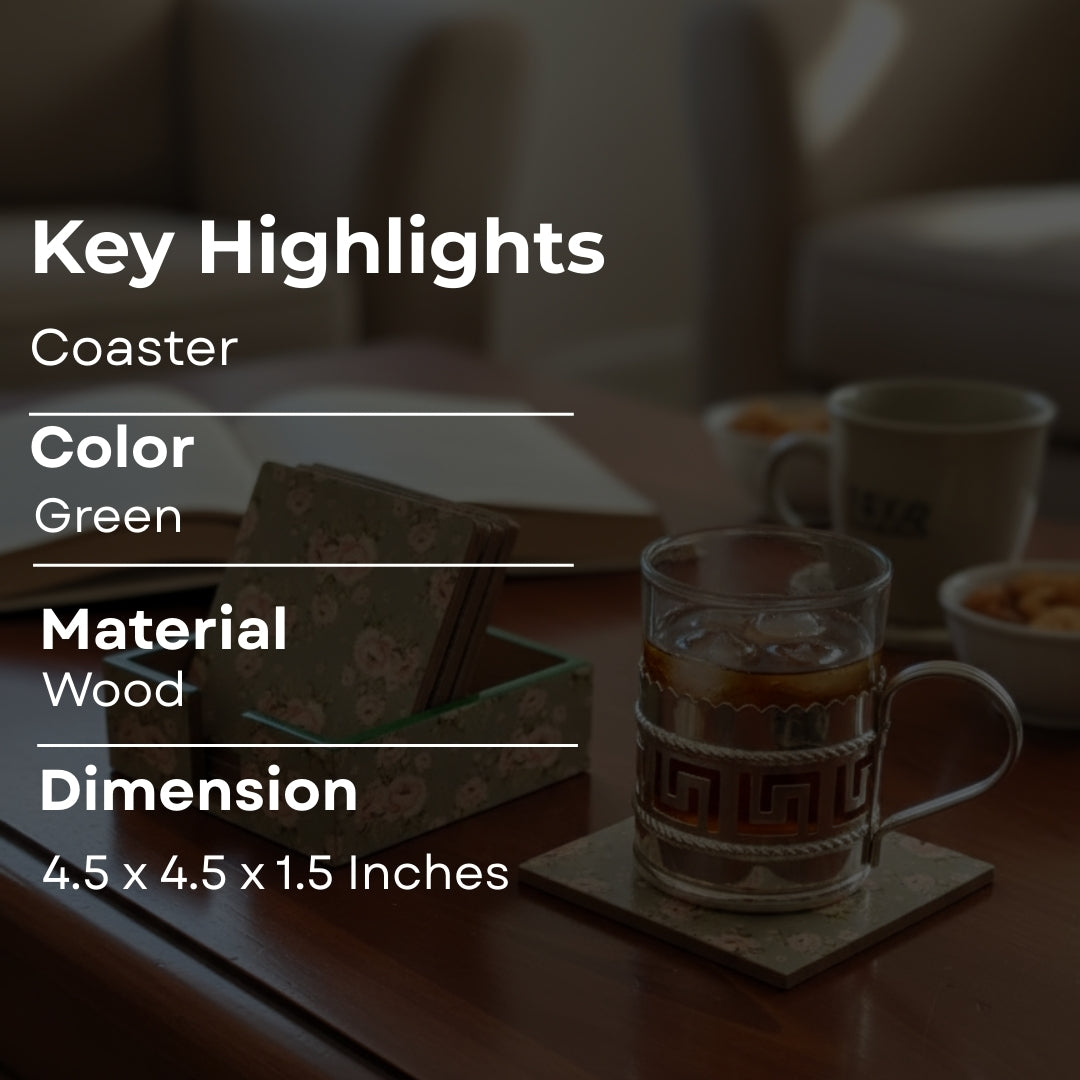 Green Rose Corporate Set- Coaster Set