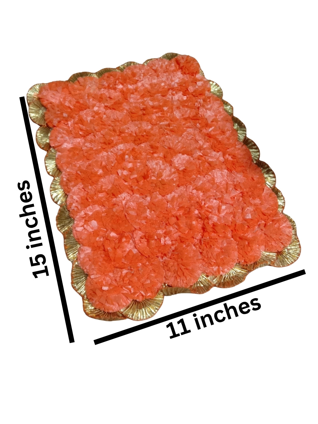 Artifical Orange marigold Mats / rangolis - Rectangle Set of 4