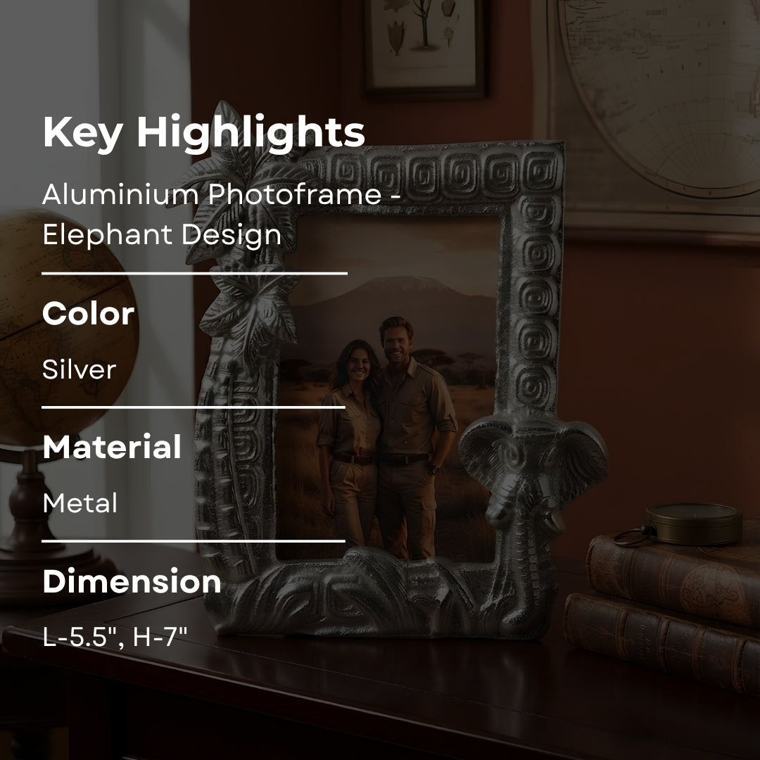 Aluminium Photoframe - Elephant Design
