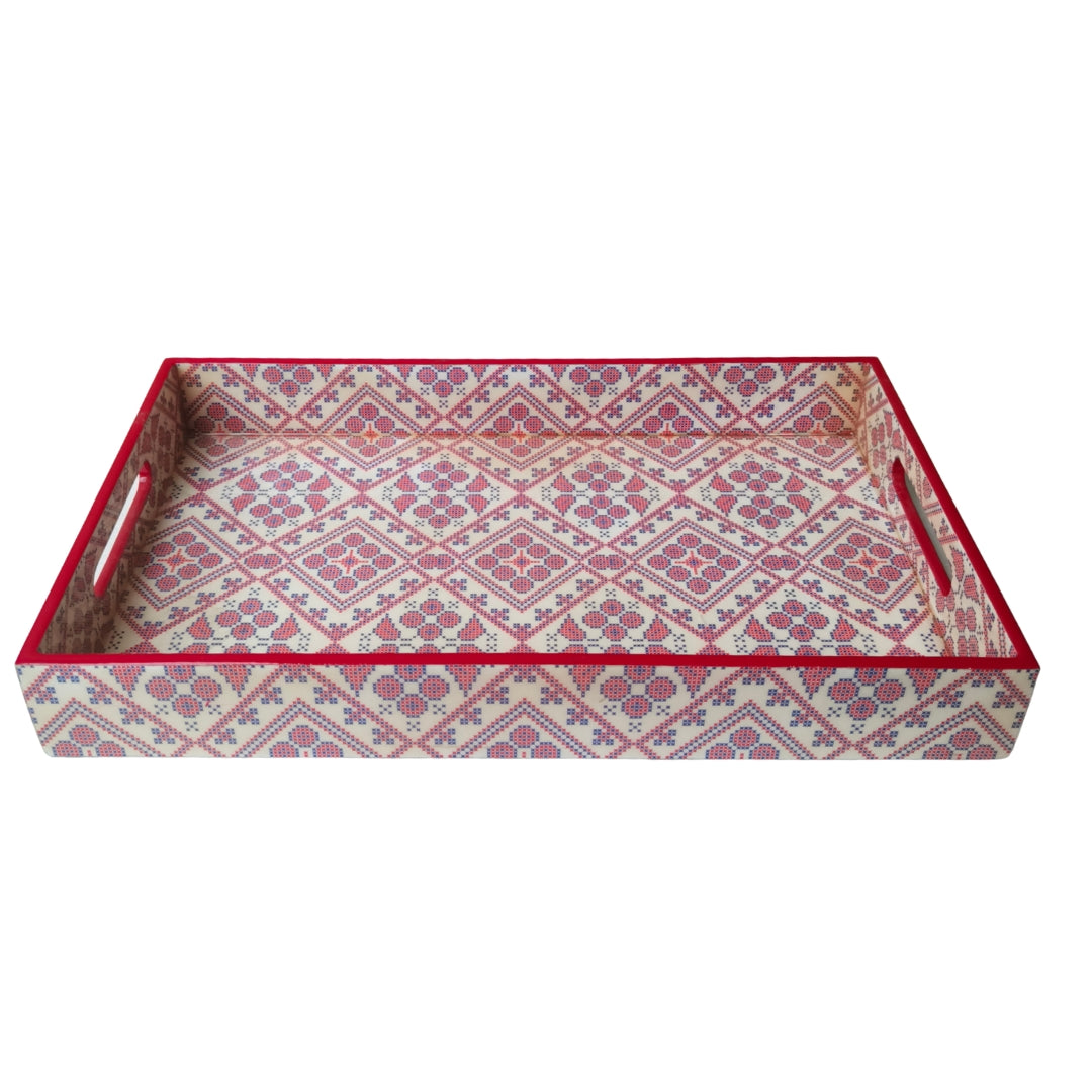 Large Pink Eiffel Print With Enamel Tray