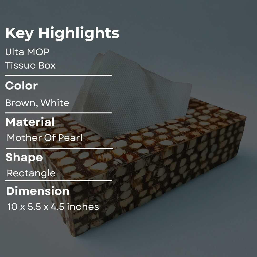 Tissue Box -Wooden With Ulta Mother Of Pearl