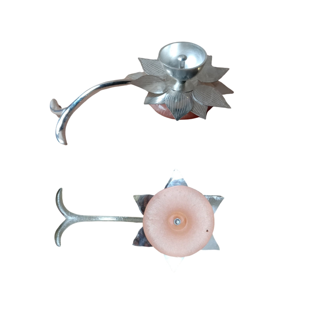 Silver Plated Lacquered Gift Set | Photo Frame, Diya, Ghanti & 4" Urli | Premium Puja Combo