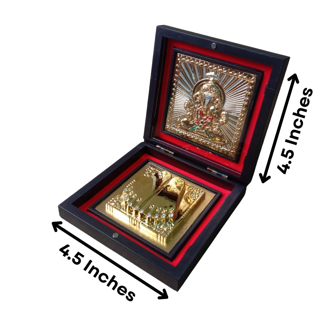 Gold-Plated Ganesha Idol & Charan Paduka Gift Box