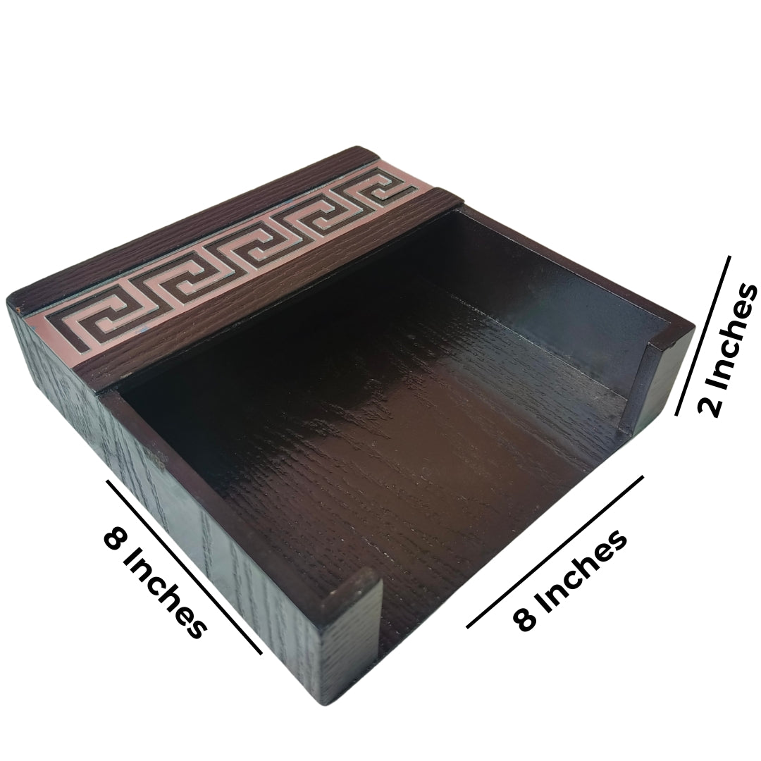 Square tissueholder - Wooden Versace Cut Design