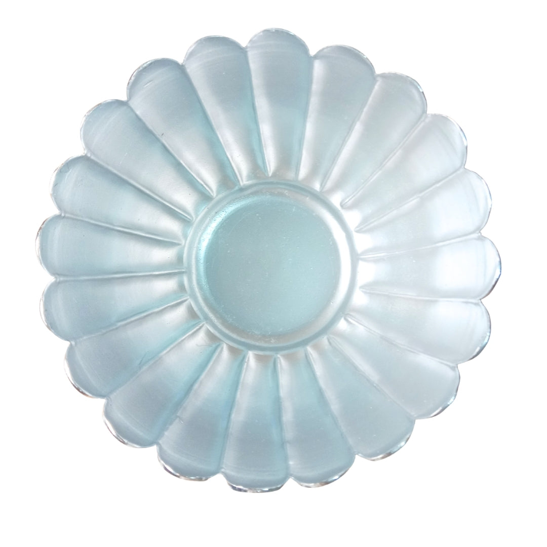 Silver-Plated Scalloped Pedestal Bowl with Pink Base