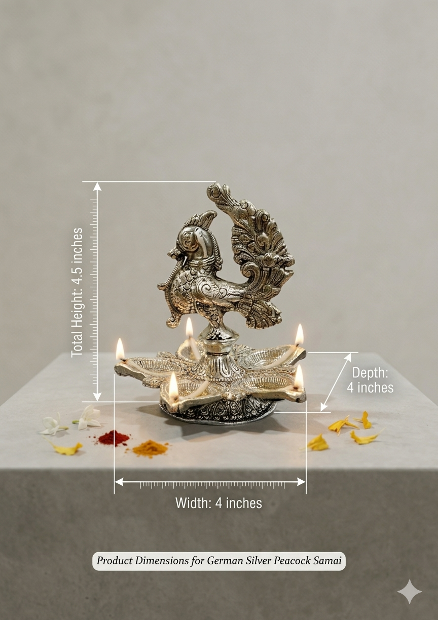 Metal Handmade Peacock Shape Diya single