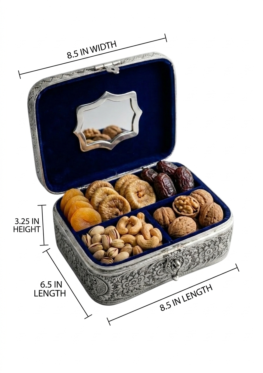 Silver Plated Fine Carving Work Jewellery Box