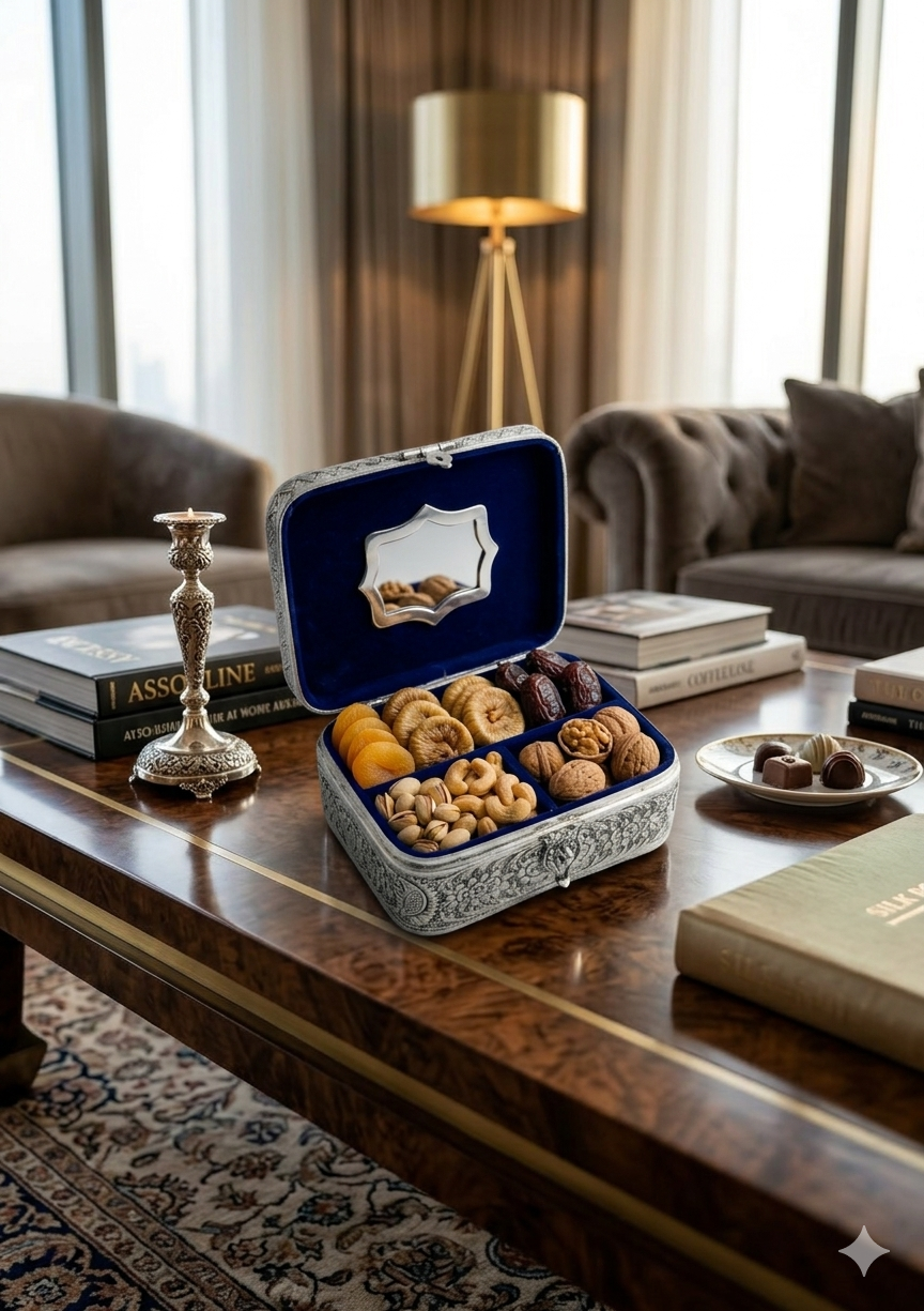 Silver Plated Fine Carving Work Jewellery Box