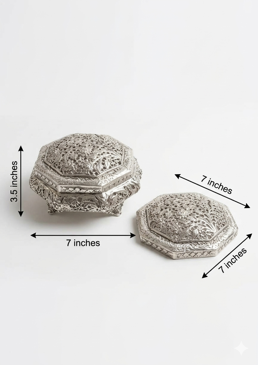 Silver Plated dryfruit Box