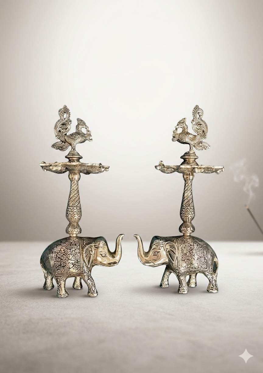 Silver Plated Elephant Shape Samai