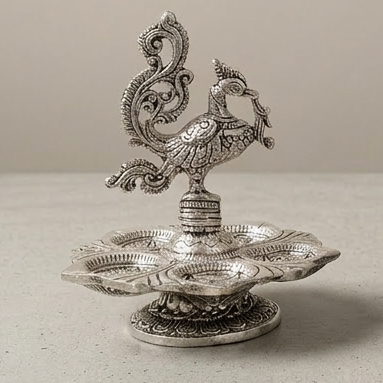 Metal Handmade Peacock Shape Diya Large