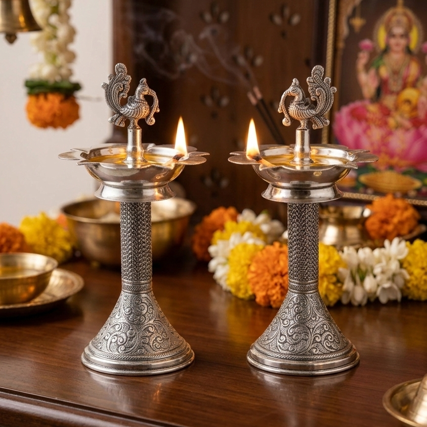 Silver Plated Hand Carving Samai