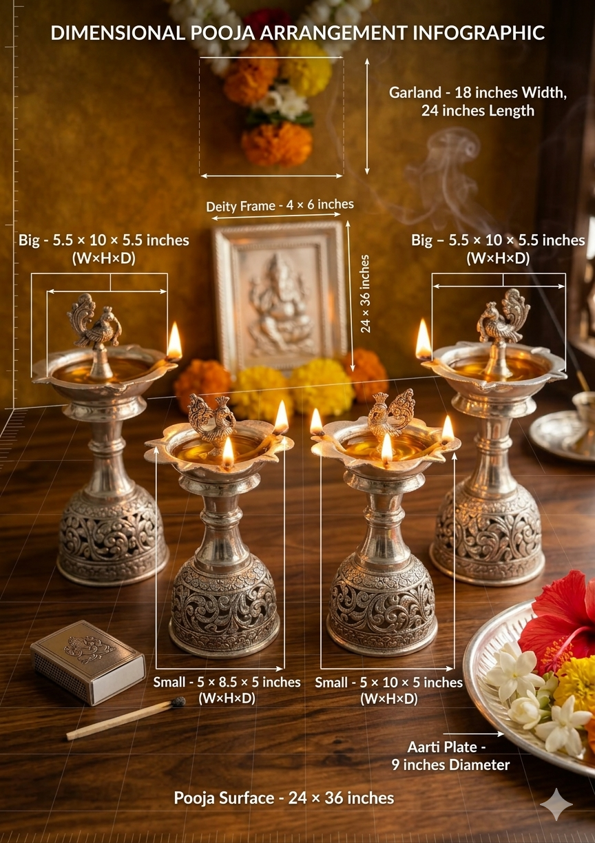 Silver Plated Hand Carving Samai Diya