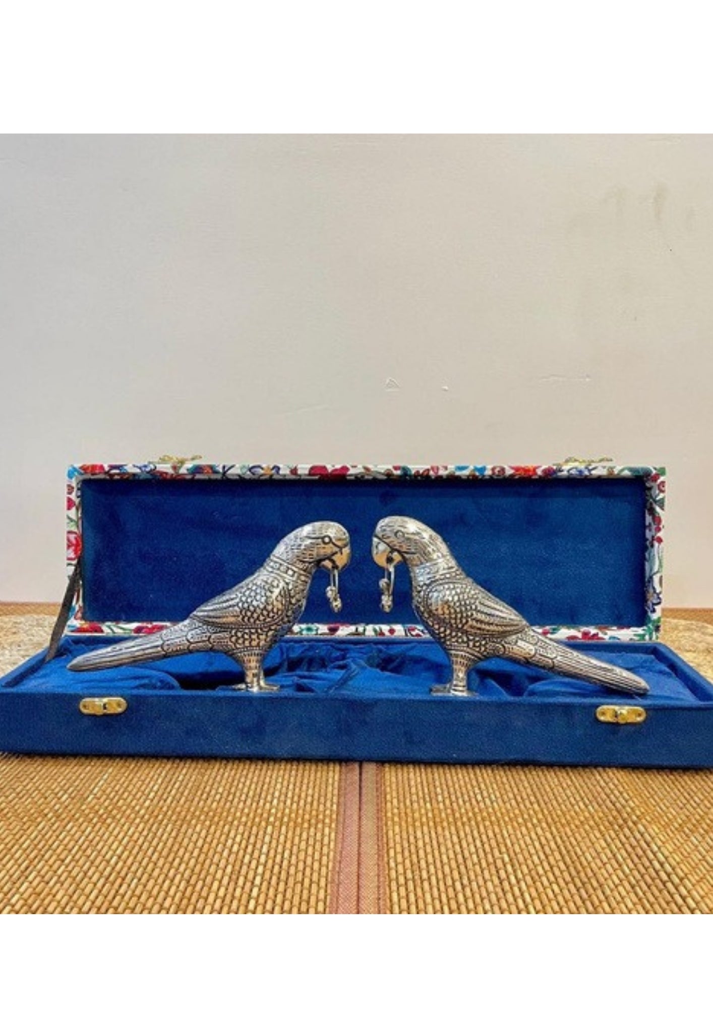 Silver Plated Decorative Parrot