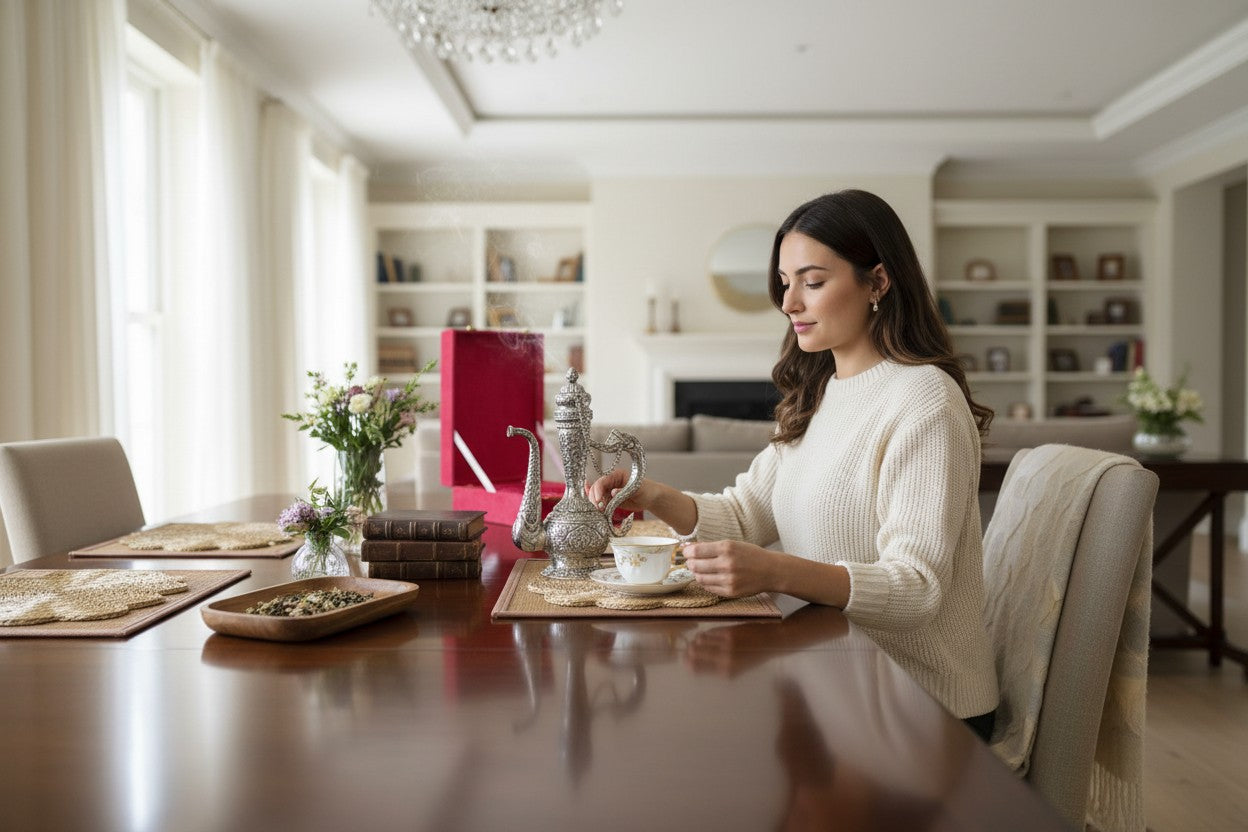 Silver Plated Carving Surahi with Velvet Box Packing
