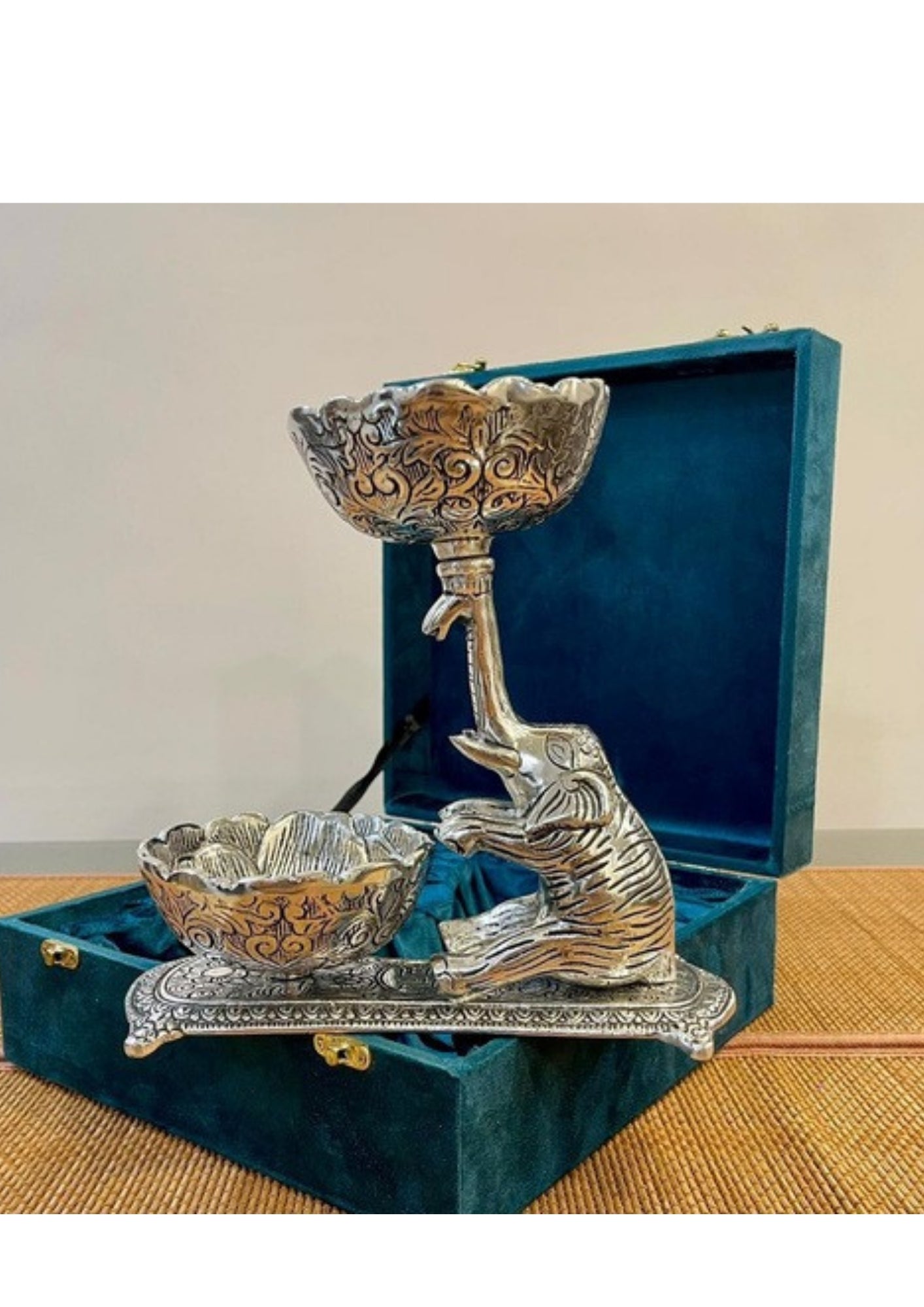 Silver Plated Elephant Shape Dry-Fruit Bowl