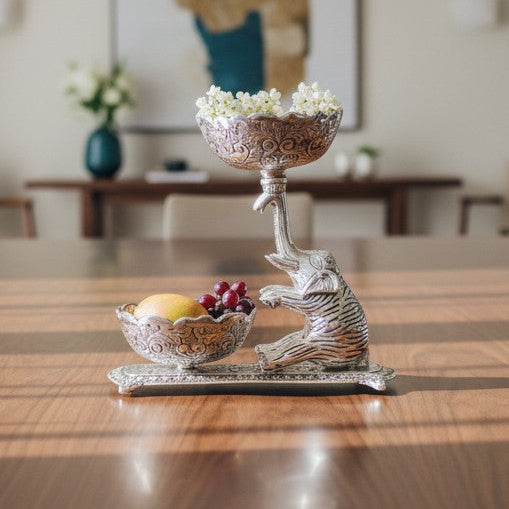 Silver Plated Elephant Shape Dry-Fruit Bowl