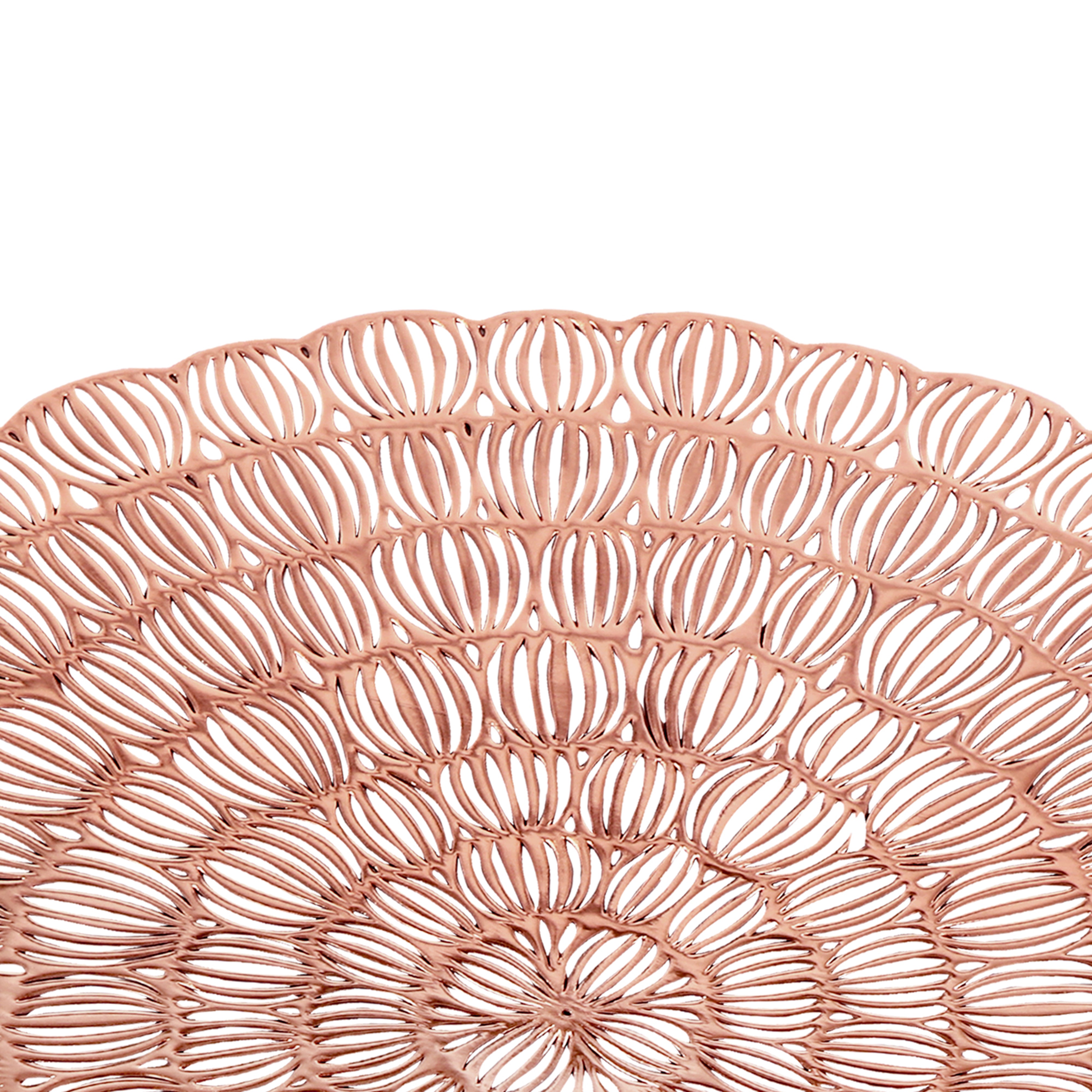 Leatherette Lazorcut Round Tablemats - Copper Lotus (Pack of 4)