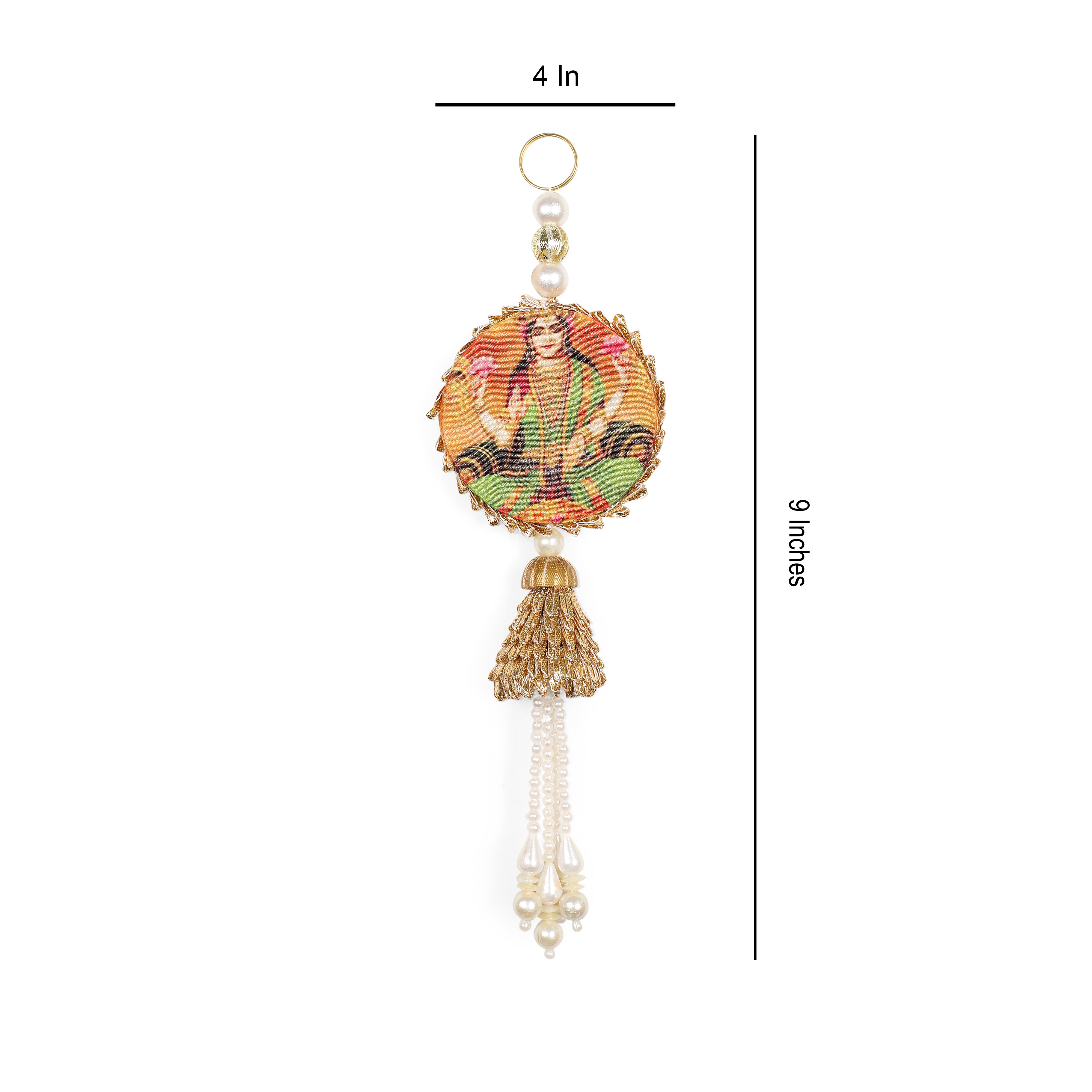 Digital Print Laxmi Ji Subha Labh Side Hangings Set Of 2