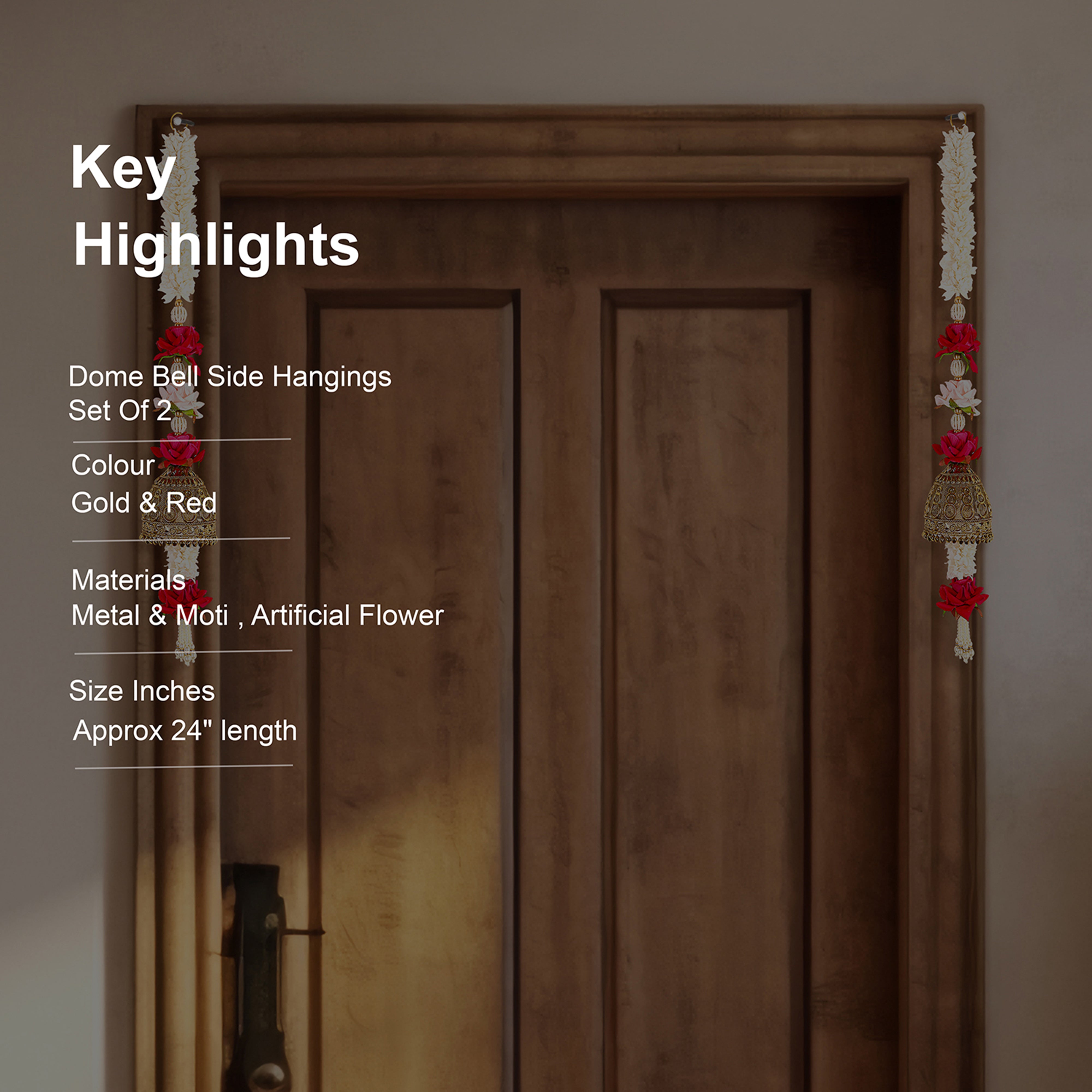 Dome Bell Side Hangings Set Of 2