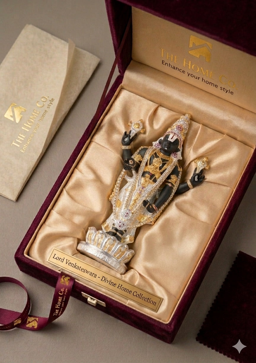 The Home Co- 999 Pure Silver & 24K Gold Lord Venkateswara Divine Home Collection