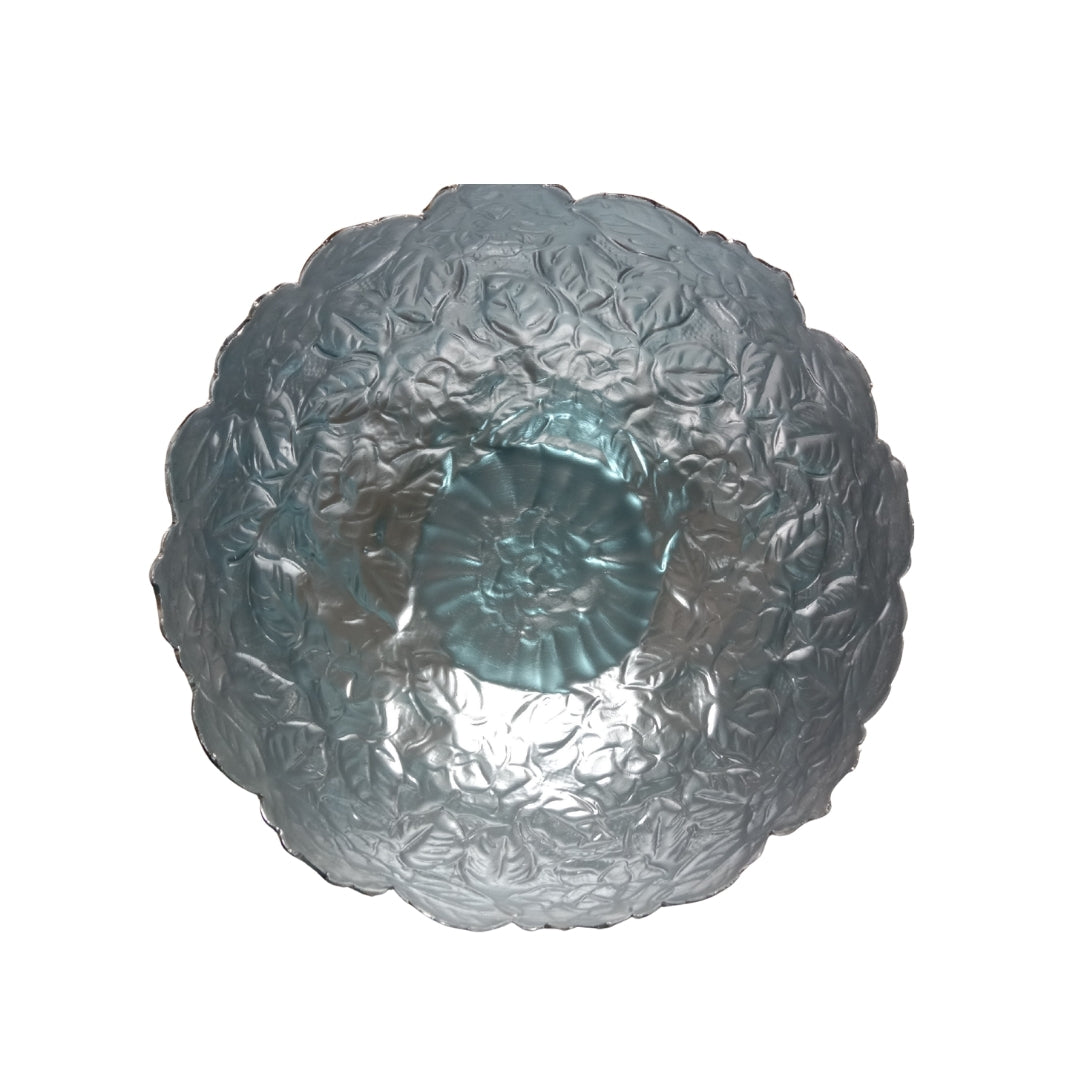 Purple Velvet Gift Box with Ornate Silver Decorative Bowl