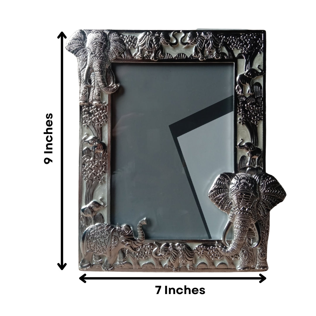 Decorative Silver Elephant Design Photo Frame