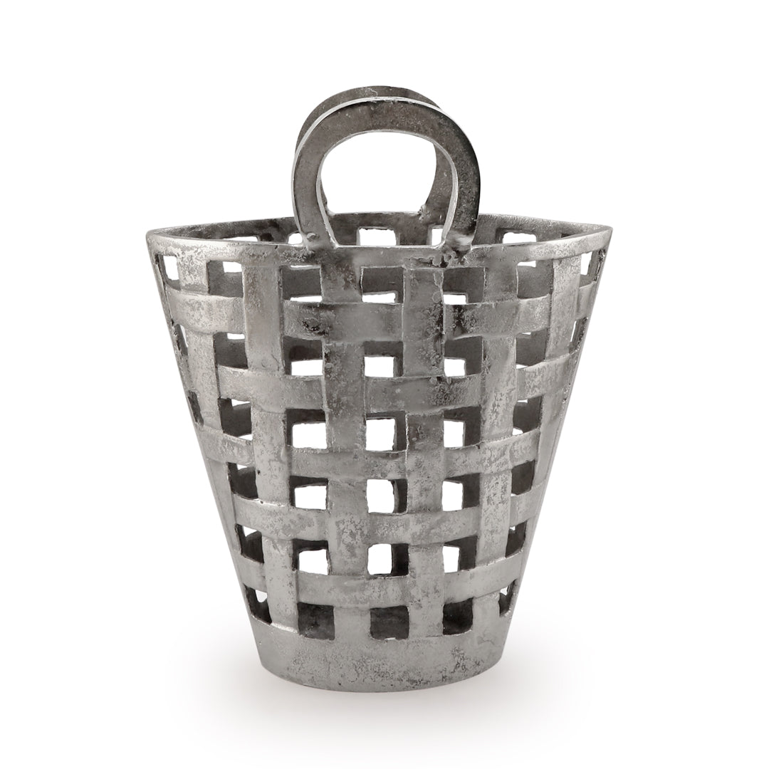 Nickle Basket Vase 3- The Home Co.