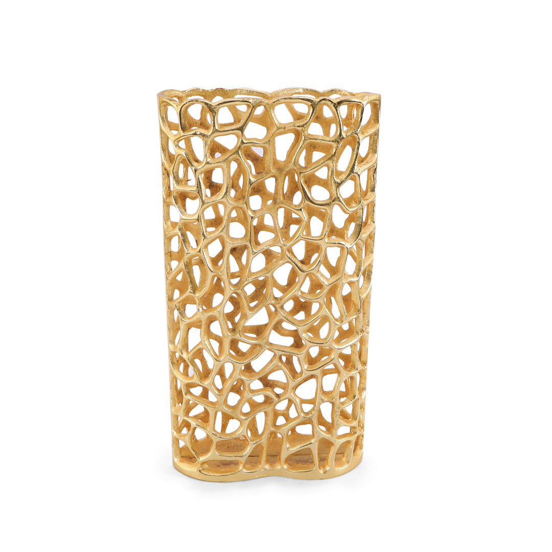 Gold Ring Standing Rectangle Vase - Large 2- The Home Co.