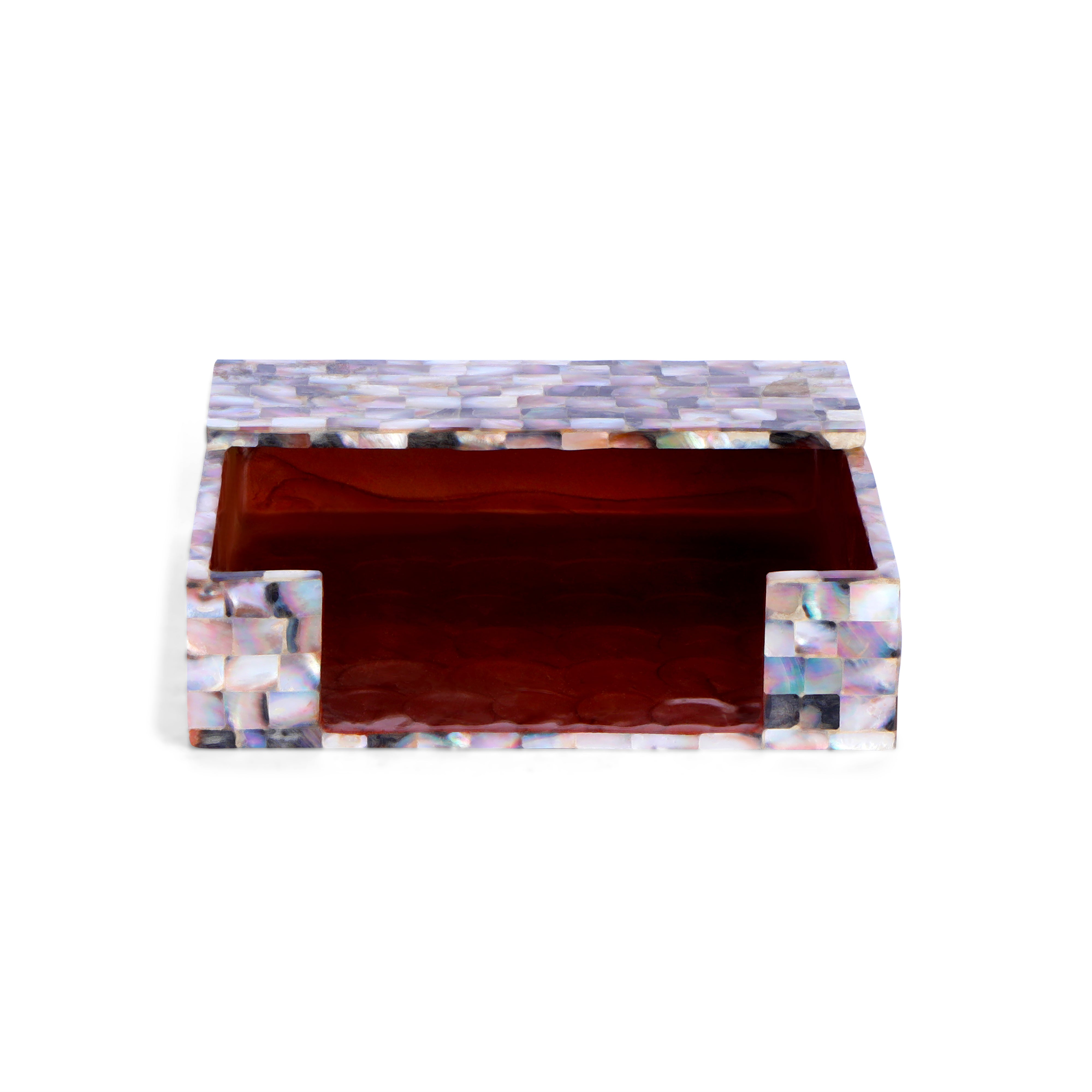 Square Tissue Holder - Brown Mother Of Pearl