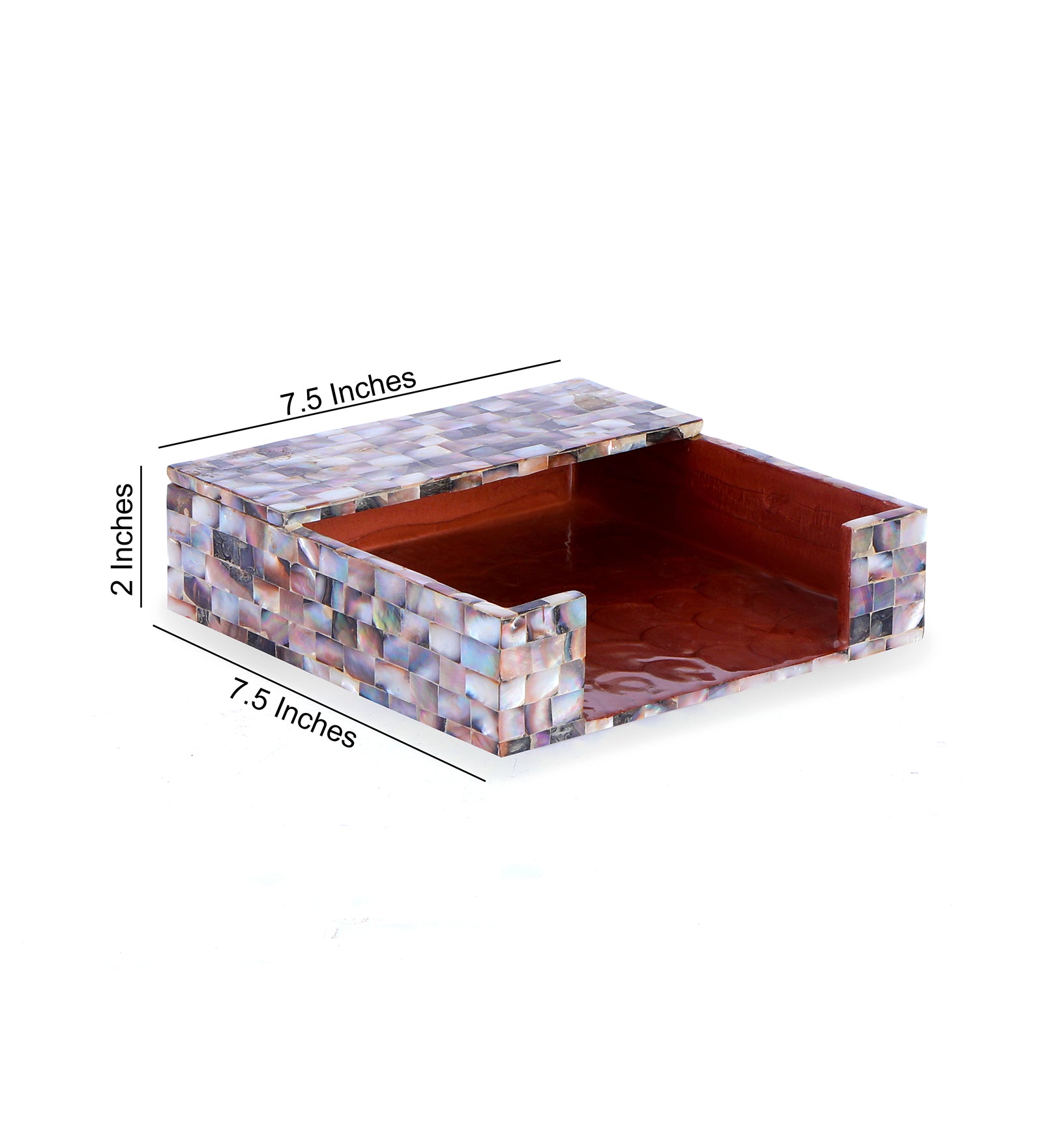 Square Tissue Holder - Brown Mother Of Pearl