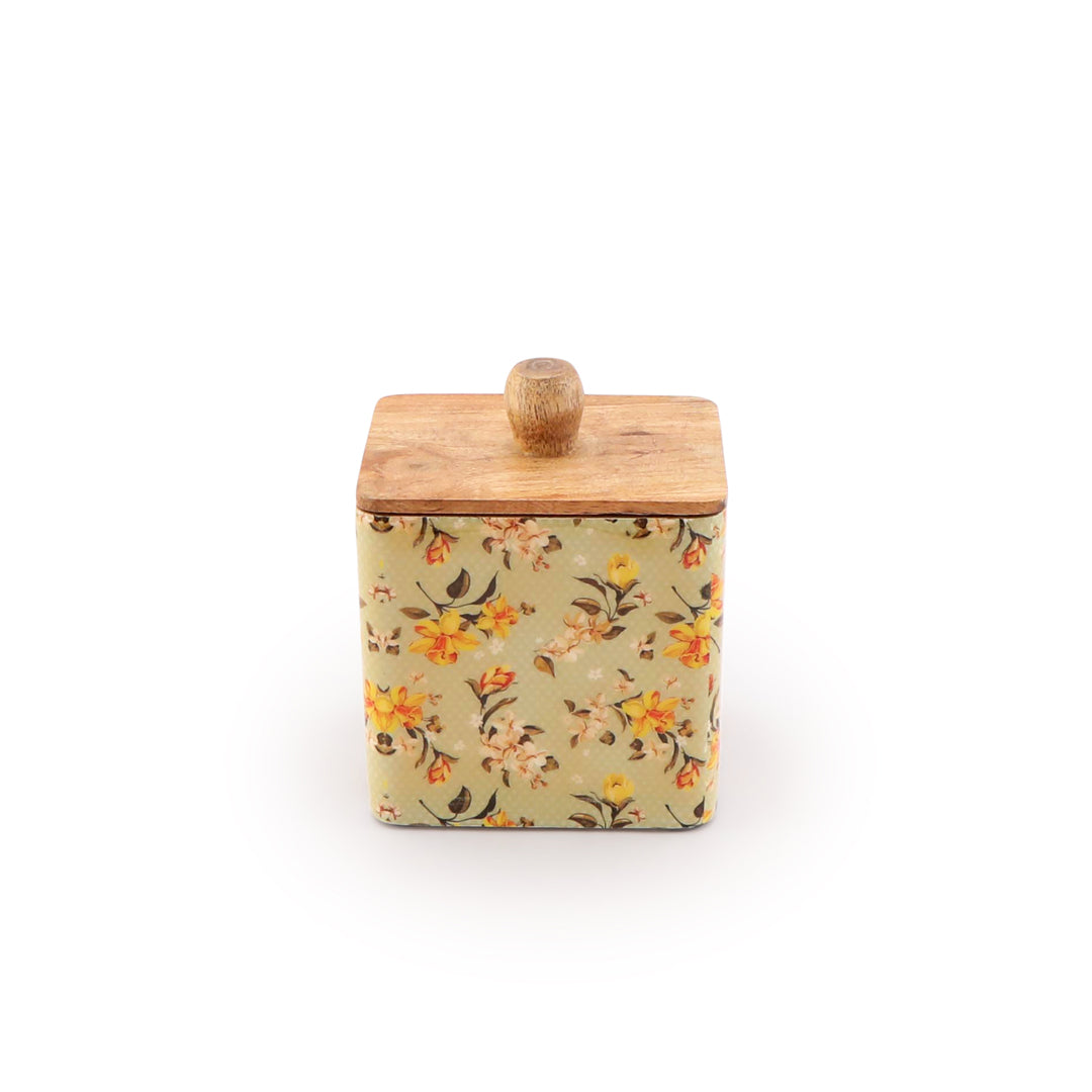 Wooden Jar - Pista Green