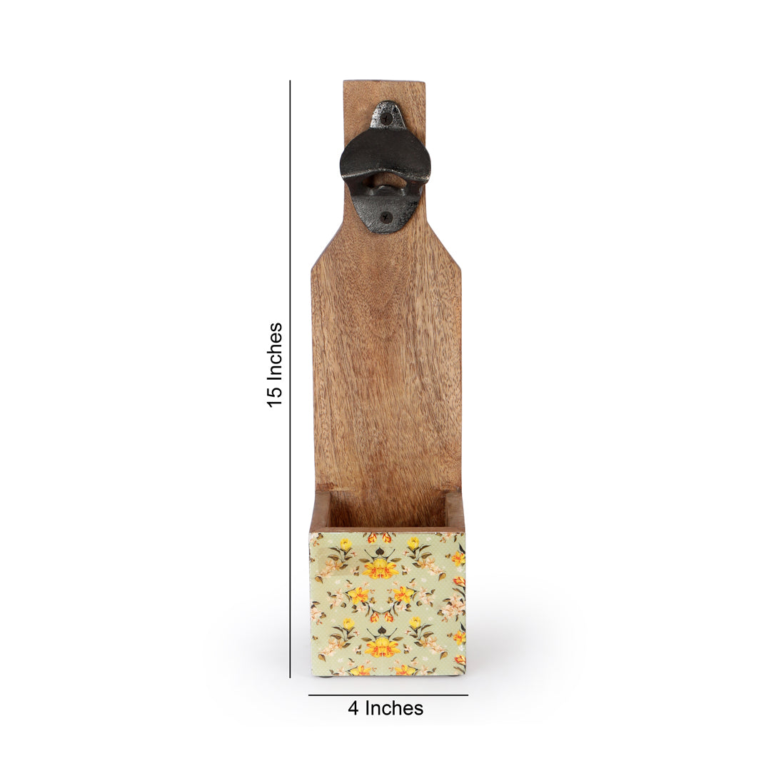 Bottle Stand With Opener - Green