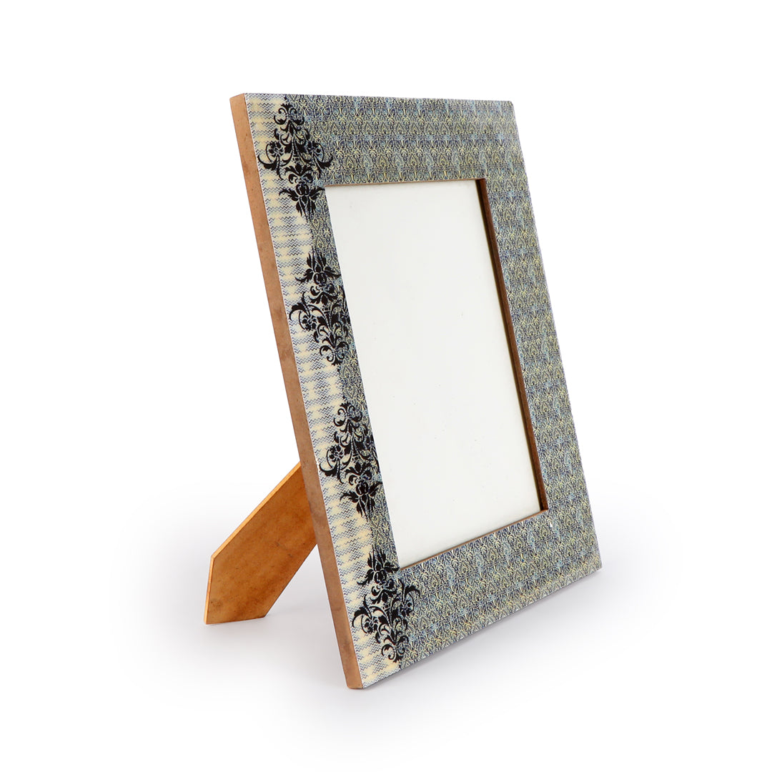 Wooden Photo Frame - Blue Motif Photo Frame 2- The Home Co.
