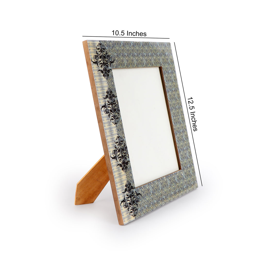 Wooden Photo Frame - Blue Motif Photo Frame 4- The Home Co.