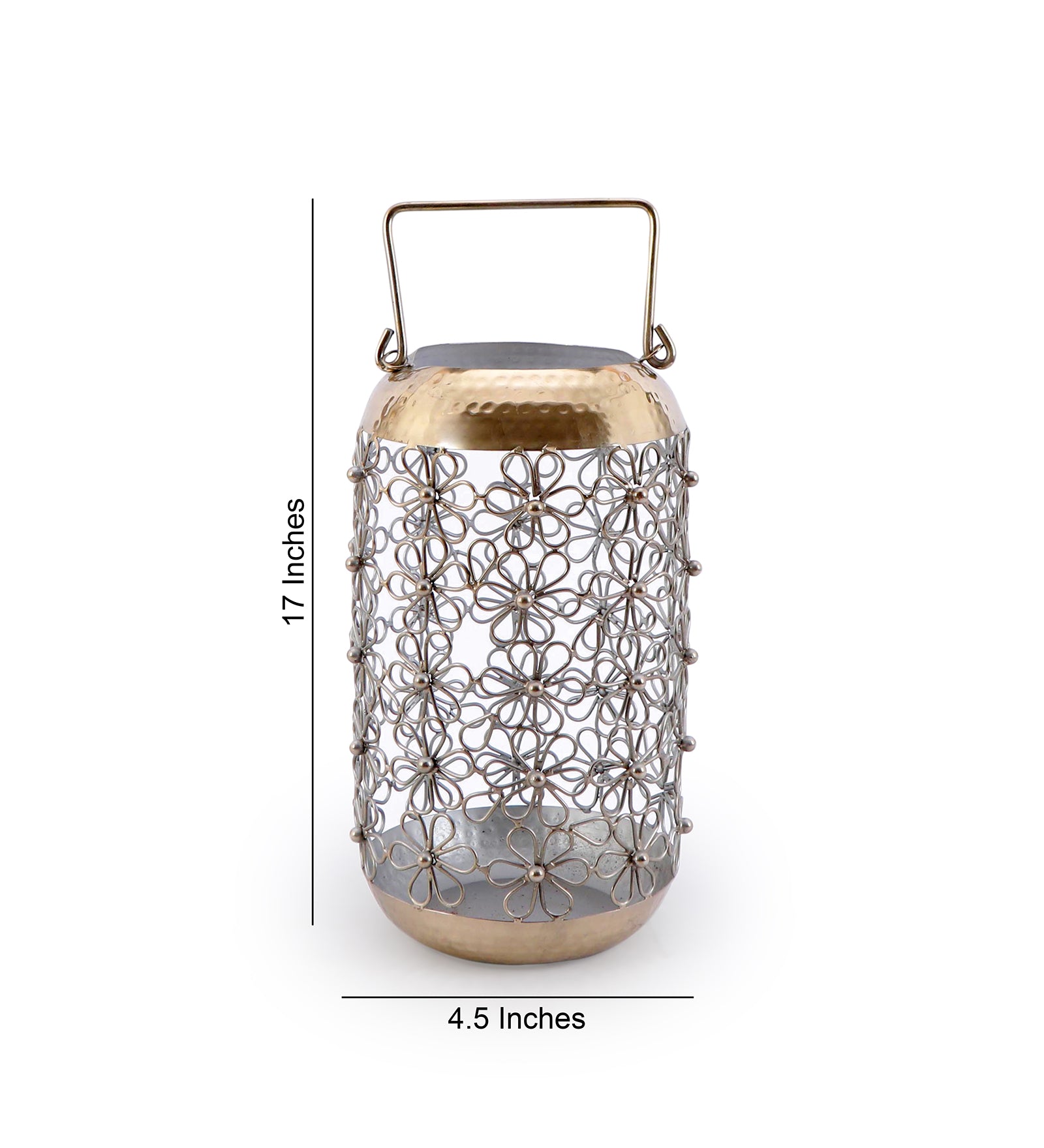Flower Lantern Vase - Gold 5- The Home Co.